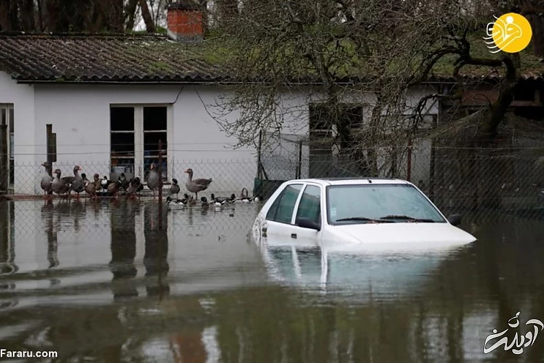 جاری شدن سیل در فرانسه + تصاویر